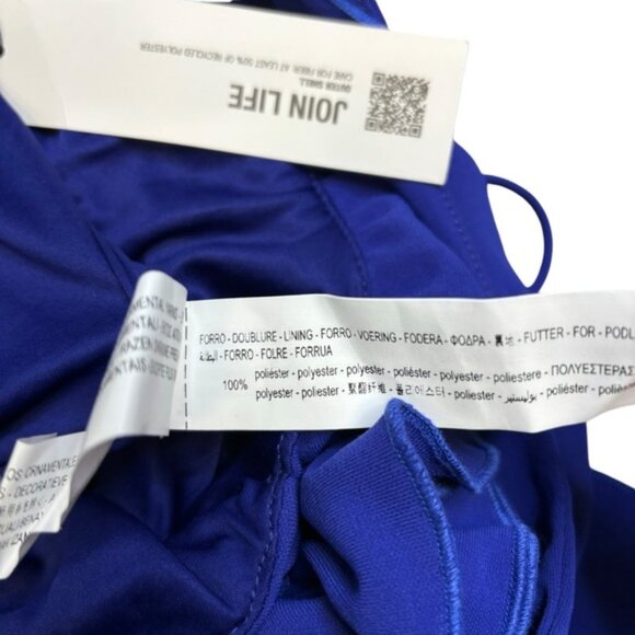 NWT ZARA Floral Halter Top Bodysuit in Blue Size Medium Flower Detail Women's - Picture 10 of 10